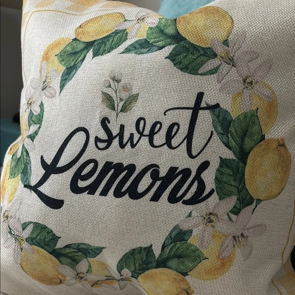BOGO SALE Lemons Toss Accent Pillow Cover Yellow Decor Pillow NEW Final Sale
